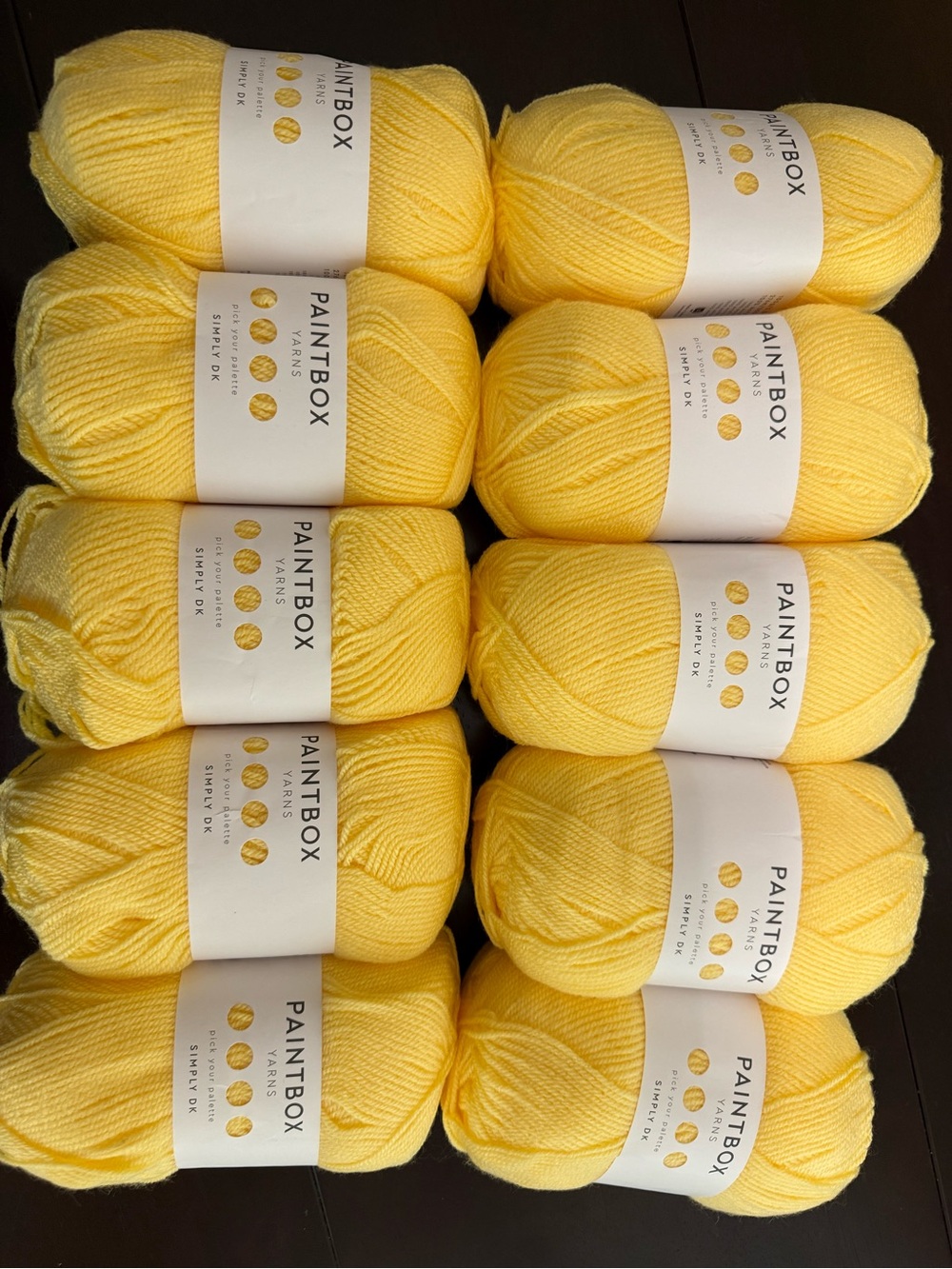 Paintbox Soft Yellow Acrylic Yarn - Pack of 10